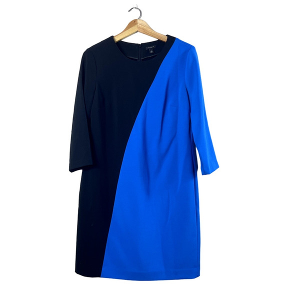 Black and Blue Colorblock Ann Taylor Business Dress 8 - Picture 1 of 6